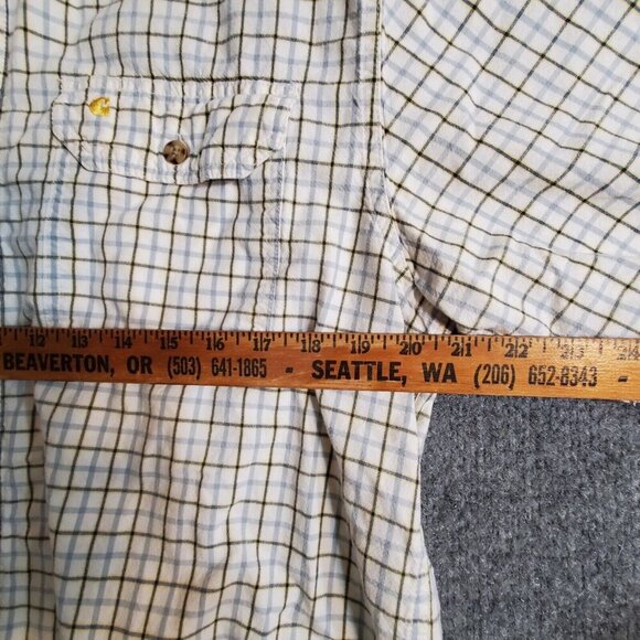Carhartt Men's Size Large L Short Sleeve Button Down Plaid Adult Shirt Pockets - Picture 7 of 9